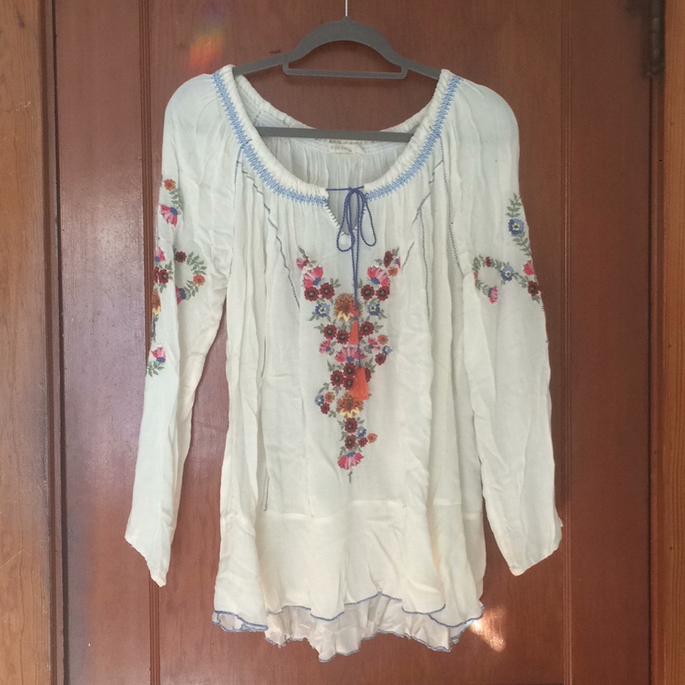 White floral blouse